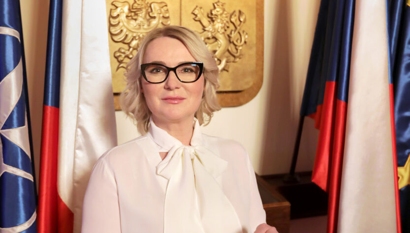 Ministryně obrany České republiky Jana Černochová. MO ČR Minister of Defense of the Czech Republic Jana Cernochova . Prague 23. 4. 2023 Photo by Jan Schejbal www.jan-schejbal.cz