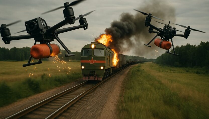 Útok dronů na vlak, Volné dílo