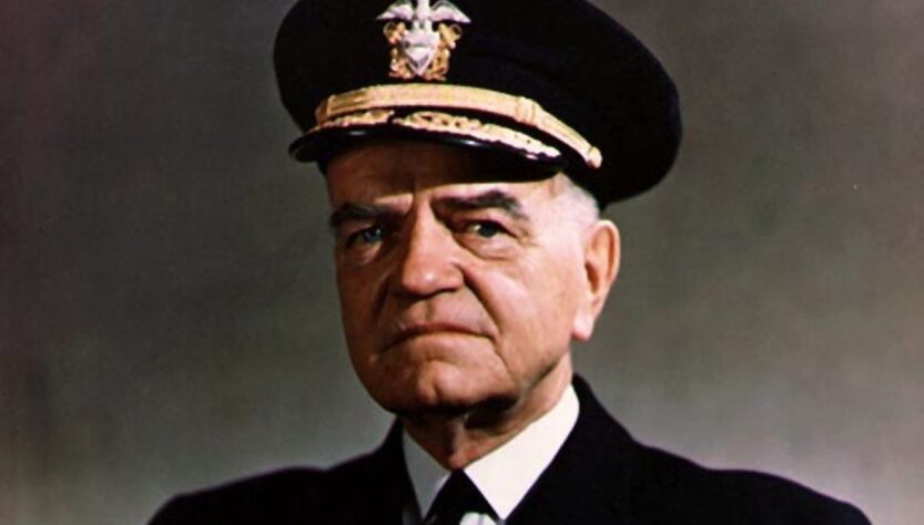 Admirál William Halsey, U.S. Navy, National Archives collection, Public Domain