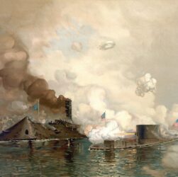 USS Monitor a CSS Virginia, Louis Prang & Co, Public Domain