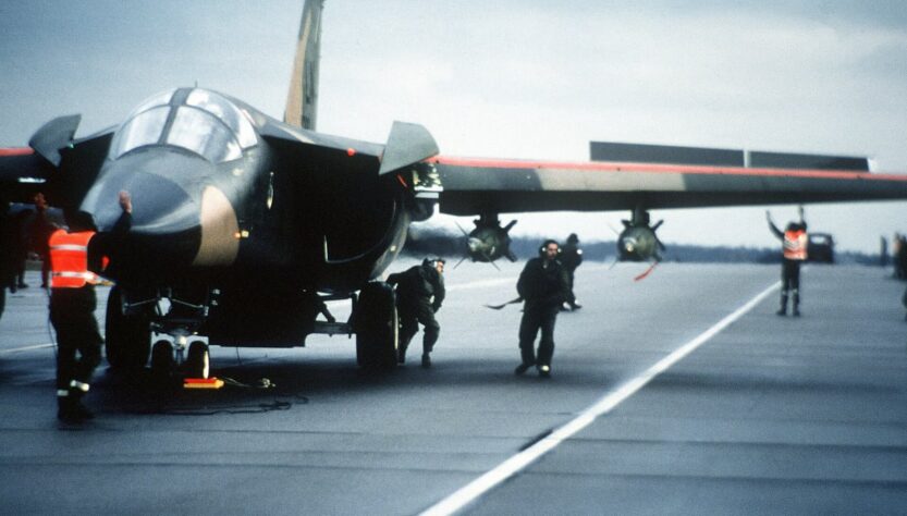 F-111F, Air ForceCamera Operator: STAFF SGT. WOODWARD - ID:DFST8802676, Public Domain