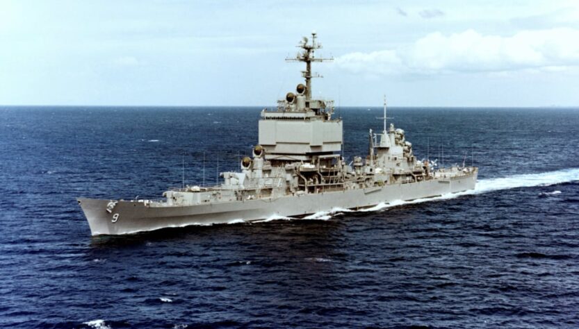 USS Long Beach, PH1/AC E.L. Goligoski, U.S. Navy - Official U.S. Navy photo NH 106500-KN from the U.S. Navy Naval History and Heritage Command, Public Domain